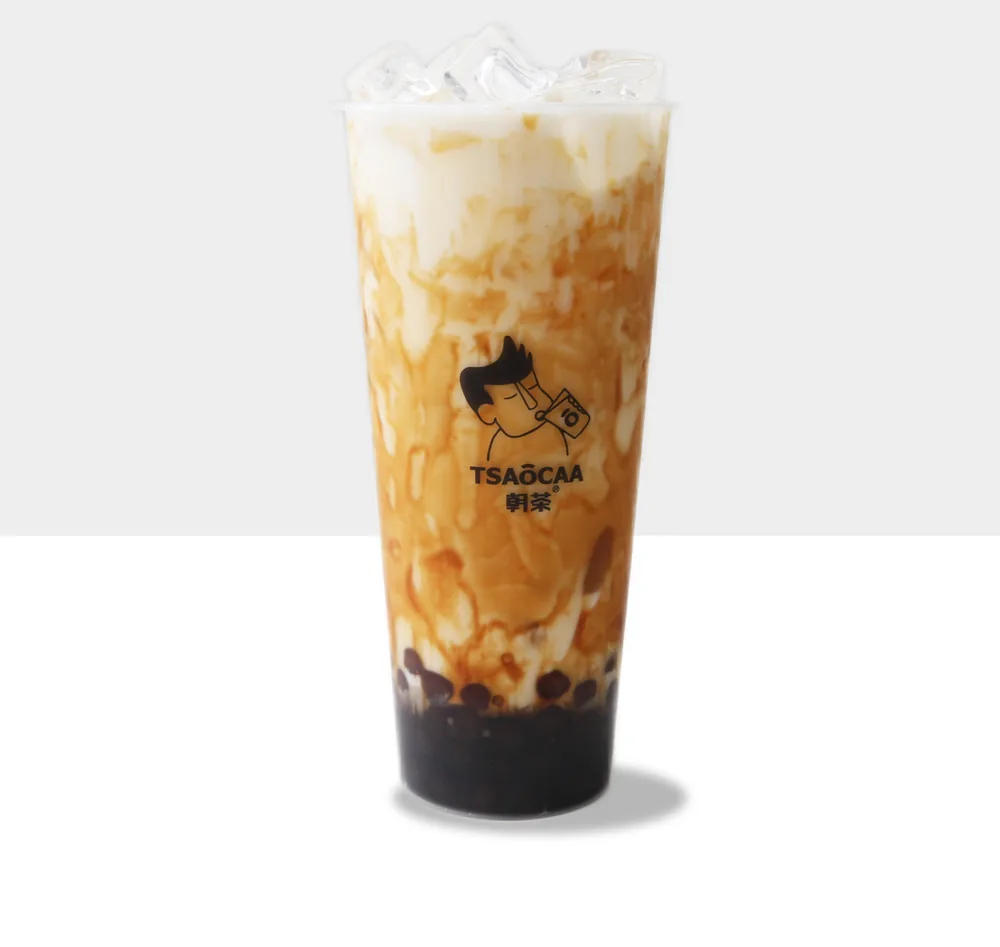 Brown Sugar Milk with Bubble in a TSAOCAA cup