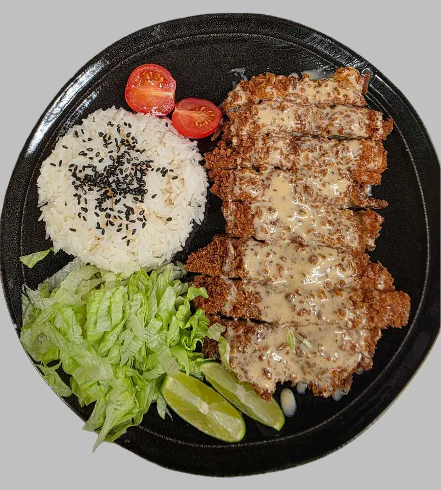 Crispy Chicken Cutlet Rice with House-Made Sauce