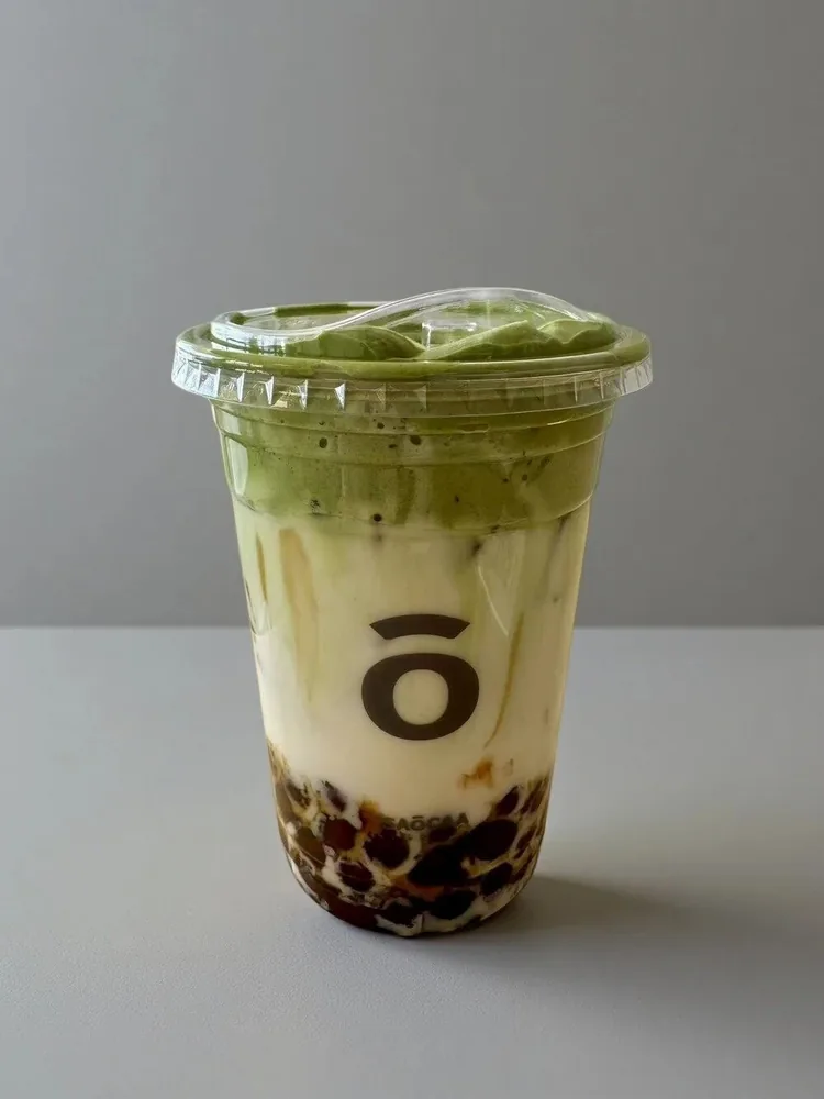 Matcha Dalgona with Boba