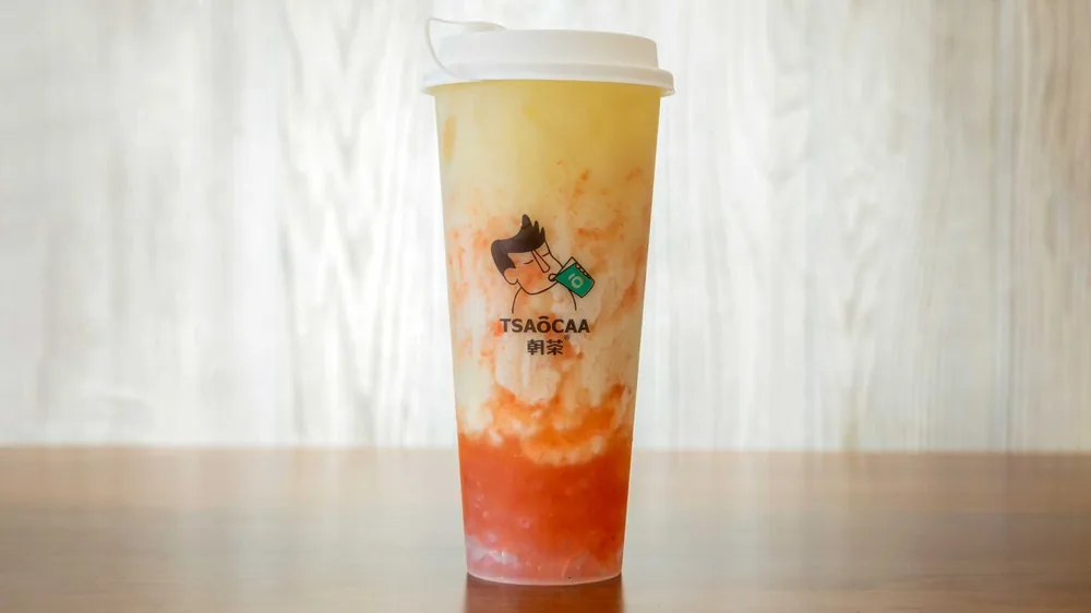 Peach Milk Green Tea with Crystal Pearl
