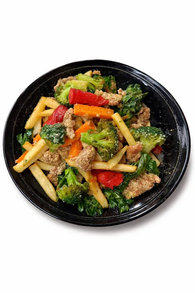 Popcorn Chicken Veggie Medley