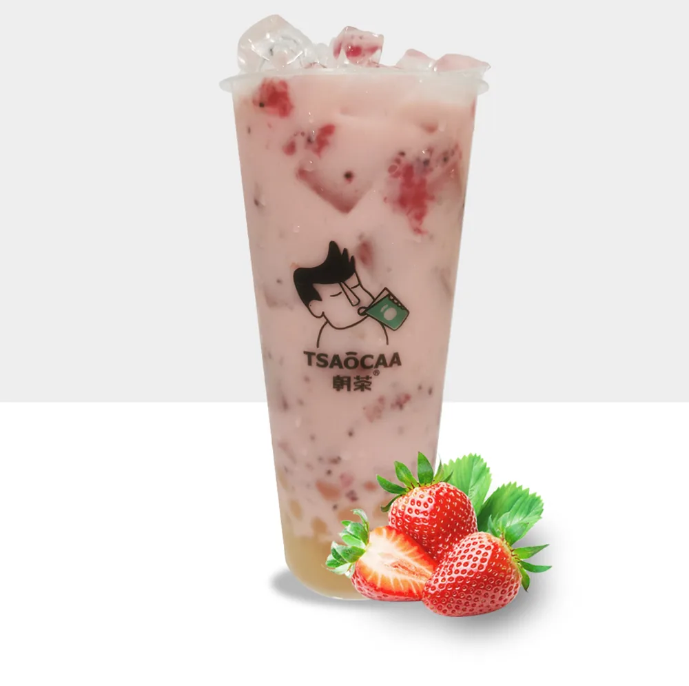Strawberry Milk Green Tea with Crystal Pearl